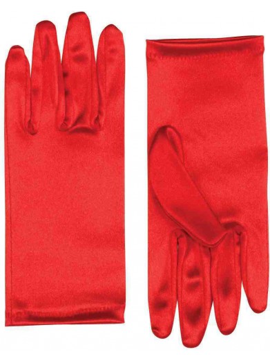 Красные атласные перчатки