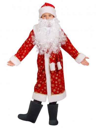 Красный костюм снежного Деда Мороза для мальчика