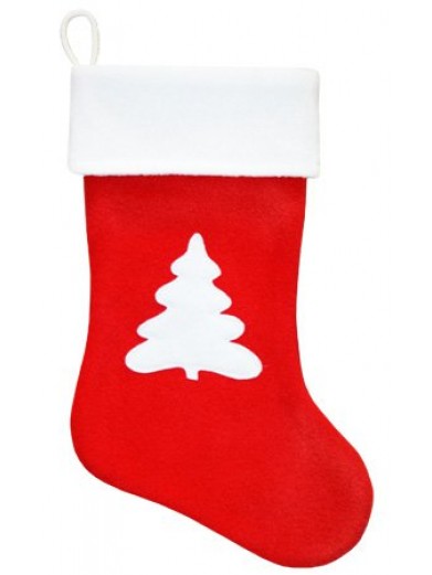 Красный рождественский носок с Елкой