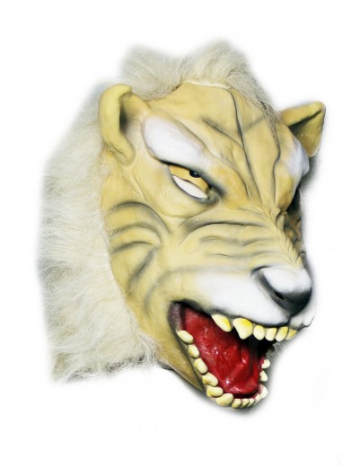 Латексная маска белого тигра фото