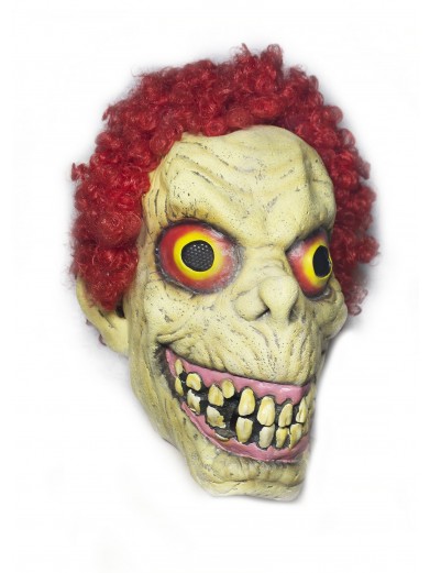 Латексная маска с красными волосами фото