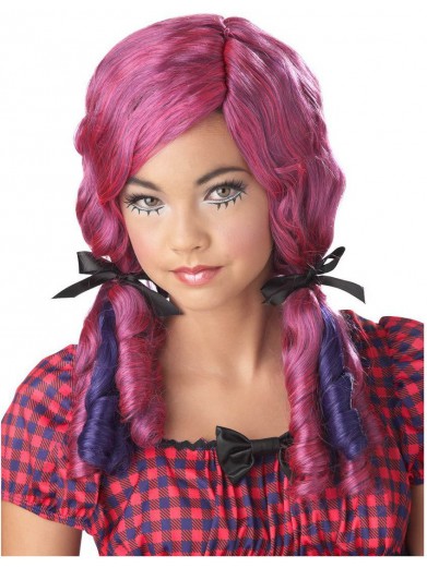 Лиловый парик куколки для девочки