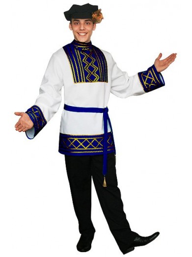 Мужской русский национальный костюм синий