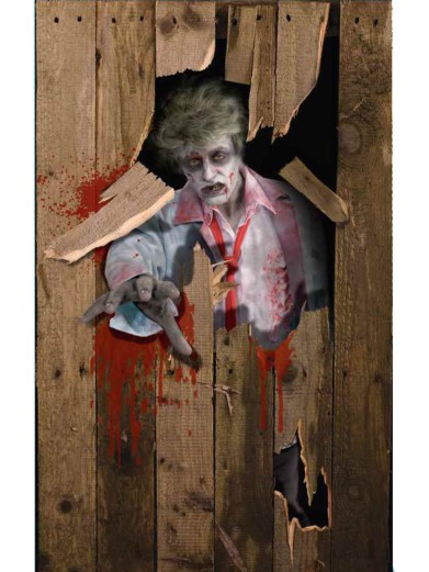 Наклейка на дверь Зомби в дверях