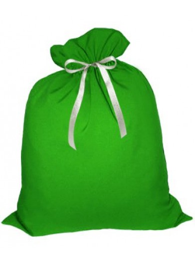Небольшой подарочный мешок Деда Мороза зеленый