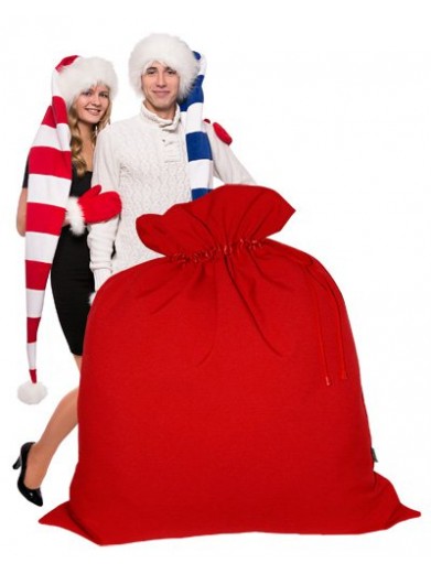 Огромный подарочный мешок Деда Мороза красный