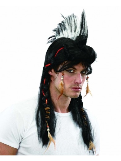 Парик индейца с ирокезом и косами