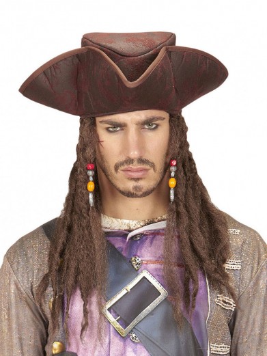 Пиратская шляпа Джека Воробья с волосами