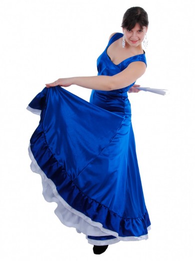 Платье Фламенко синее без рукавов
