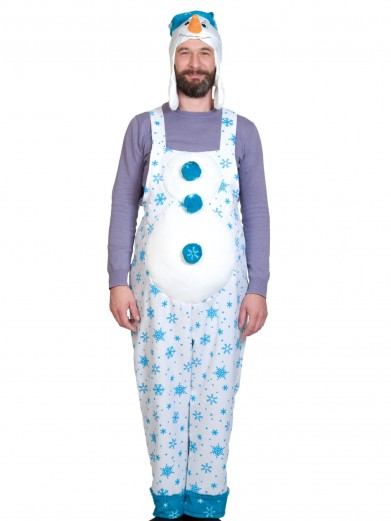 Плюшевый костюм снеговика для взрослых