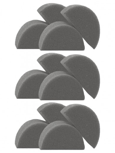 Полукруглые спонжи для аквагрима серые 12 шт