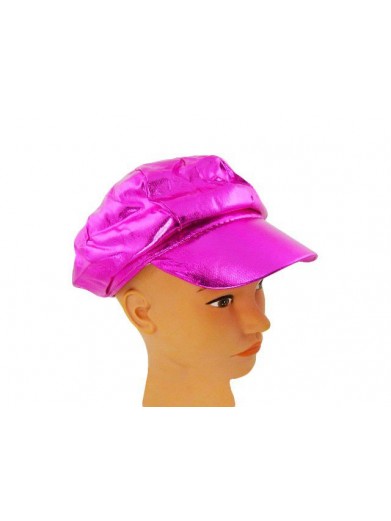 Розовая блестящая кепка