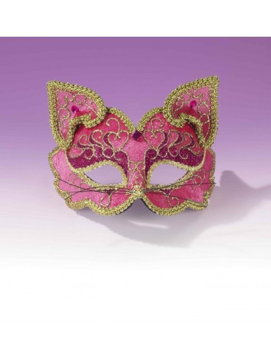 Розовая маска кошечки фото