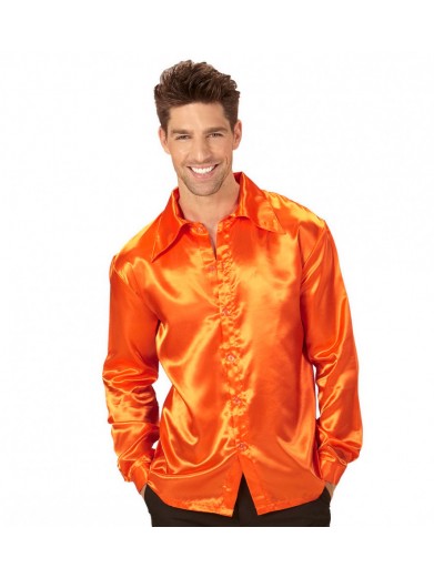 Рубашка Диско 80-е оранжевая для мужчин