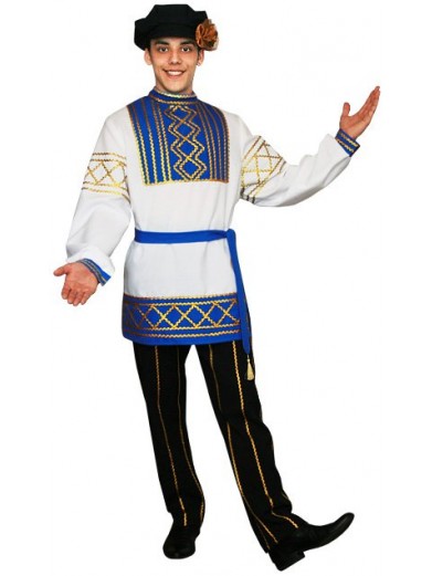 Русский народный мужской костюм голубой