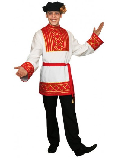 Русский народный мужской костюм красный