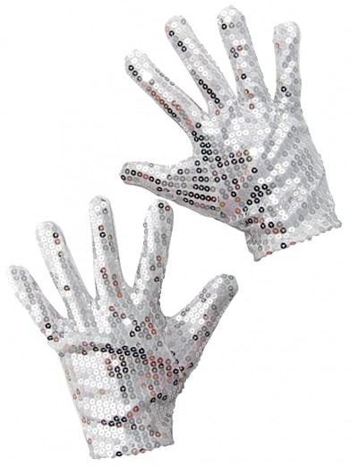 Серебристые перчатки Майкла Джексона с пайетками