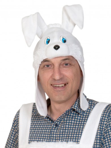 Шапочка-маска зайца для взрослых