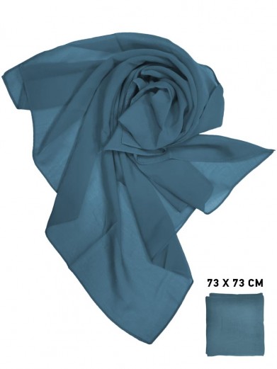 Шифоновый платок серо-голубой однотонный 73 х 73 см