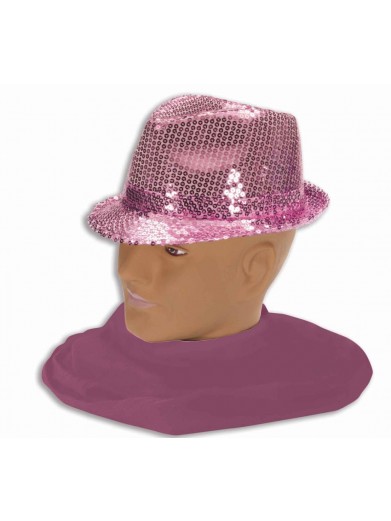 Шляпа федора розовая