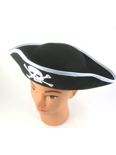 Шляпа пирата фетровая с белой каймой