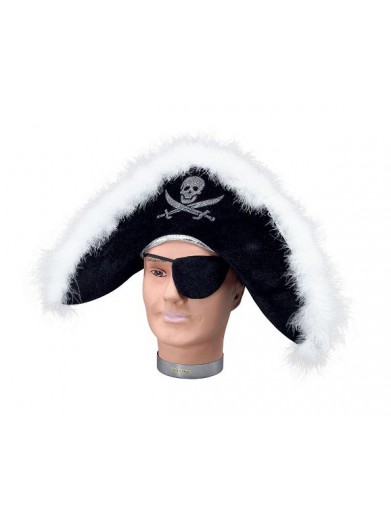 Шляпа пирата с опушкой и повязкой на глаз