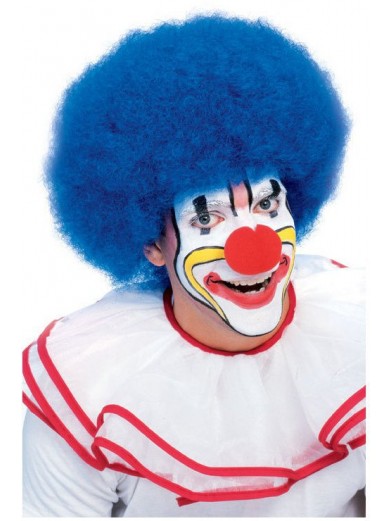 Синий парик веселого клоуна