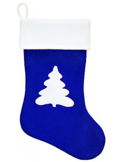 Синий рождественский носок с Елкой