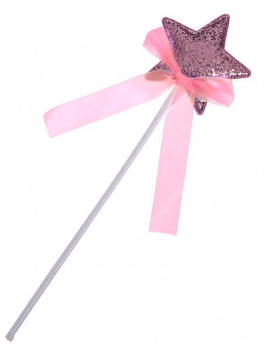 Волшебная палочка феи с бантом Розовая звезда