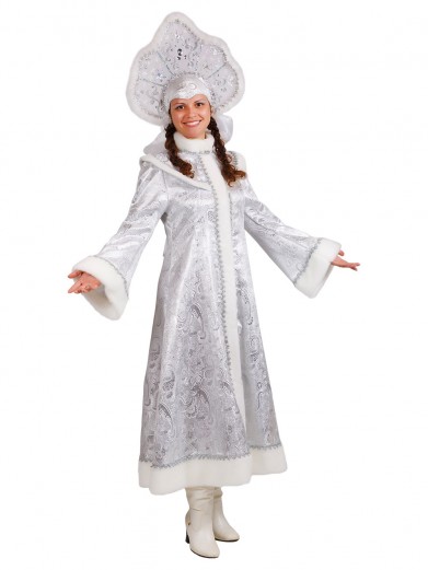 Взрослый костюм Снегурочки Волшебницы с кокошником