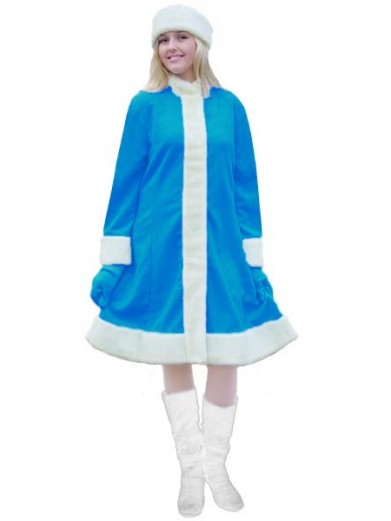 Ярко-голубой классический костюм Снегурочки