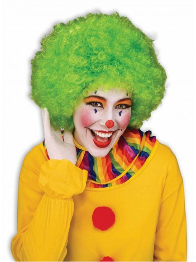 Зеленый парик забавного клоуна