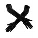 Длинные черные бархатные перчатки