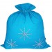 Голубой новогодний подарочный мешок Серебристые снежинки