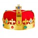 Королевская золотая корона с красным бархатом