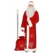 Красный костюм Серебристые снежинки для Деда Мороза с бородой и посохом