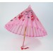 Розовый зонтик с деревянной ручкой