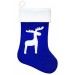 Синий рождественский носок с оленем