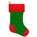 Зелено-красный рождественский носок из флиса